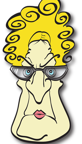 Caroline's Poem - Angry Old Lady Cartoon (334x582)