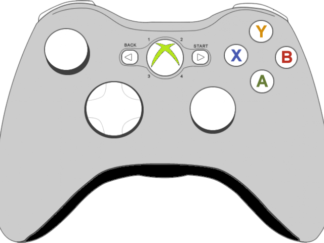 Controller Clipart Transparent Background - Xbox Controller Coloring Page (640x480)