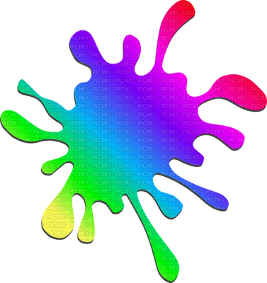 Couleur Blob Color Blob - Rainbow Paint Splatter Clip Art (377x400)