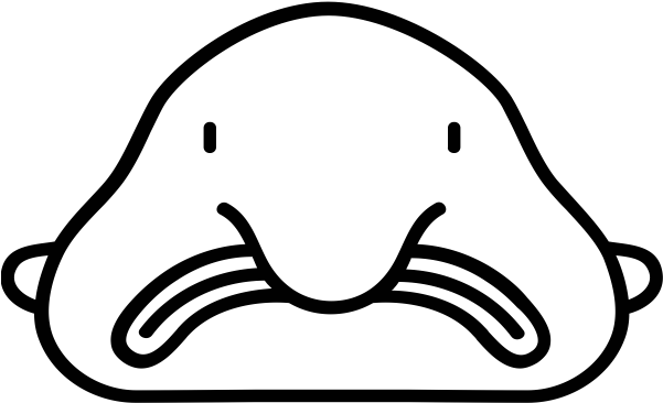 Png Library Download Blobfish Drawing - Blobfish Black And White (600x600)