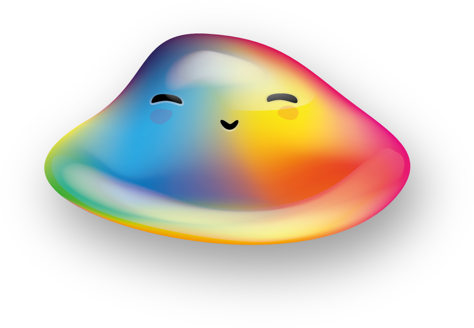 A Rainbow-colored Blob With A Cute Face, Eyes Closed - A Rainbow-colored Blob With A Cute Face, Eyes Closed (1046x731)