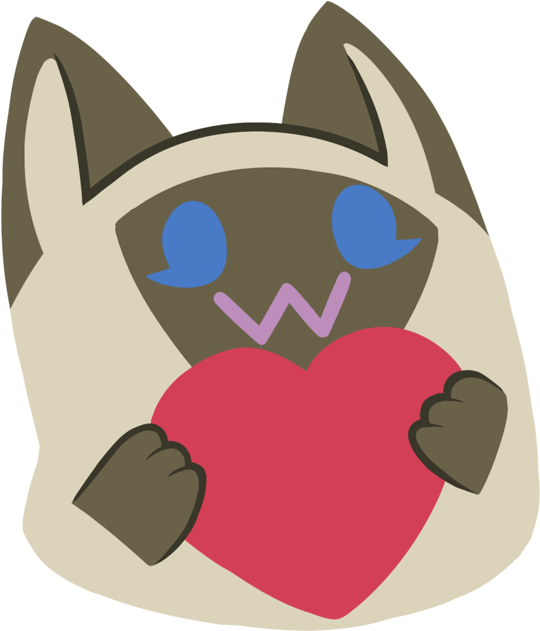 Made A Blob Heart With My Fursona Lmao - Cartoon (1280x1280)