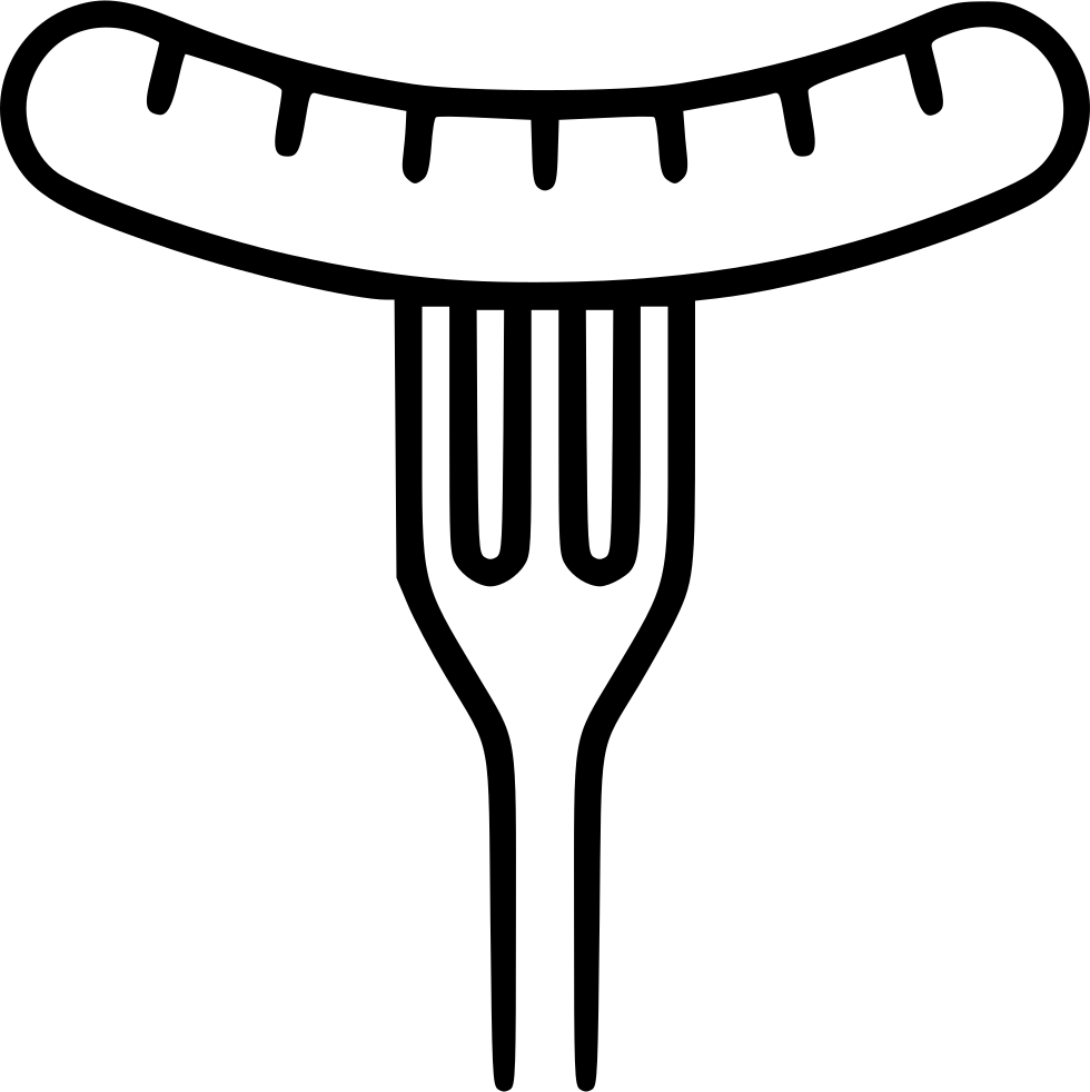 Fork Svg Icon Free Download Onlinewebfonts Com - Sausage On Fork Icon Png (980x982)