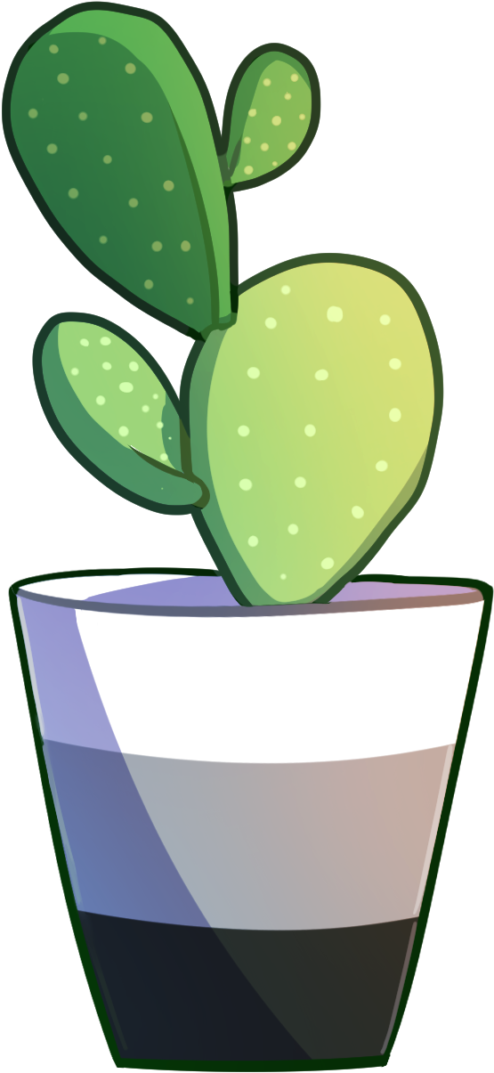 Pride Cacti Stickers - Eastern Prickly Pear (653x1225)