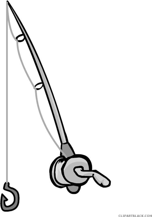 Fishing Rod Clipart - Fishing Rod Clipart Black And White (875x911)