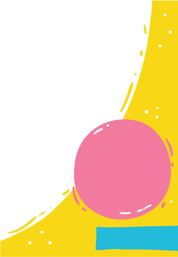 Right Down Yellow Pink Round Book Banner - Graphic Design (668x939)