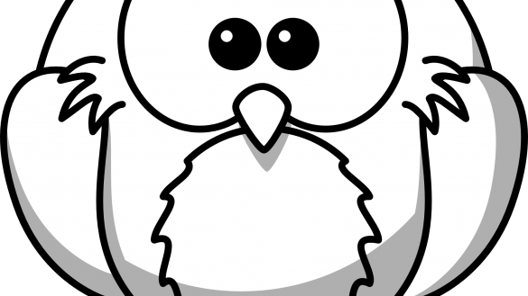 Black And White Coloring Pages Comfortable Davalos - Owl Cartoon Black And White (585x329)