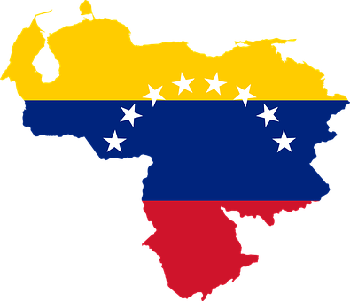 Flag Clipart Latino - Venezuela Flag Map (395x340)