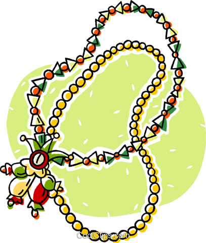 Christmas Beads Royalty Free Vector Clip Art Illustration - Mardi Gras Beads Clip Art (407x480)