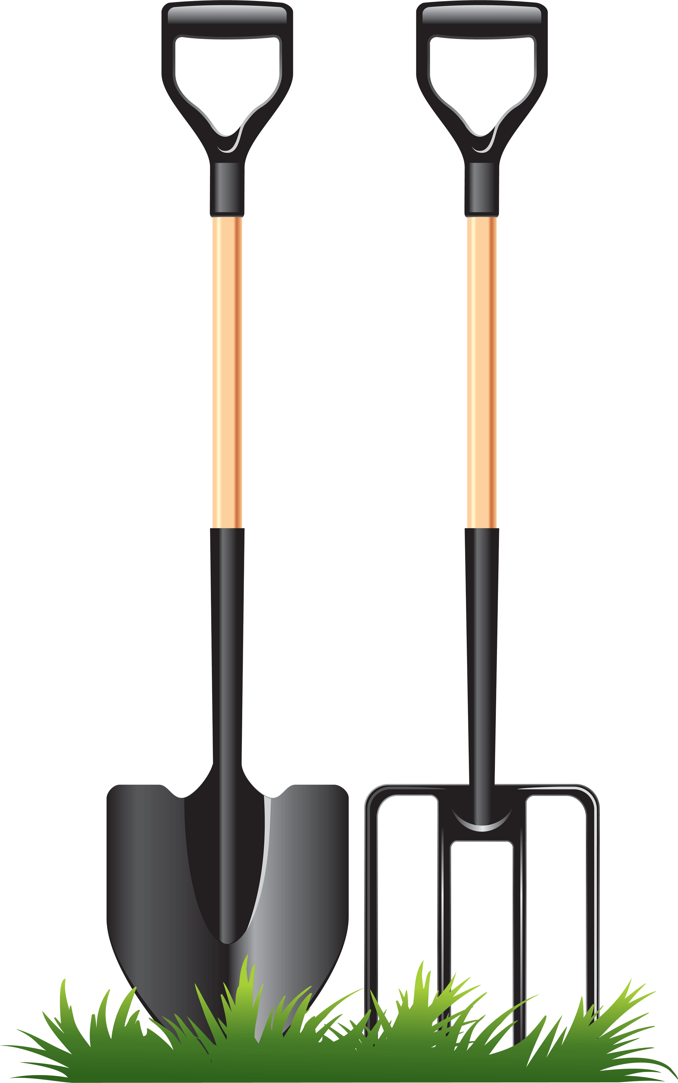 Transparent Shovel Clip Art - Spade And Garden Fork (2192x3499)
