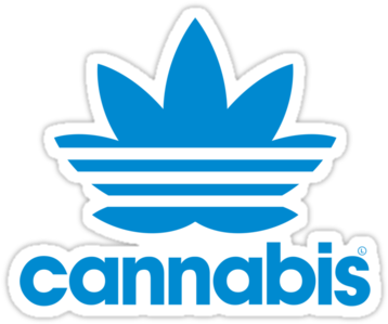 Cannabis Adidas Stickers Broadcastmedia Redbubble Png - Adidas Stickers (375x360)