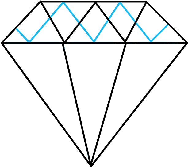 Drawn Diamonds Gold - Draw A Diamond Step By Step (680x678)