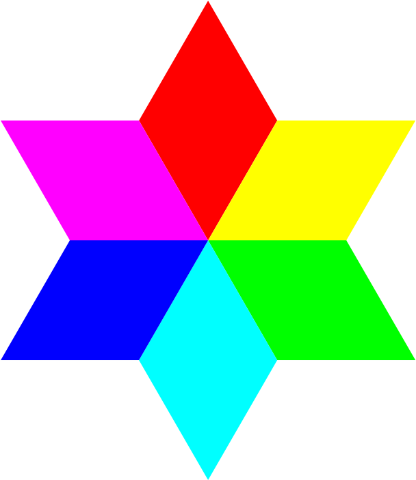 Diamond Clip Art Download Color Hexagram - 6 Color (800x800)