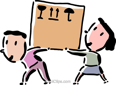Man And Woman Carrying A Shipment Royalty Free Vector - Man And Woman Carrying A Shipment Royalty Free Vector (480x352)