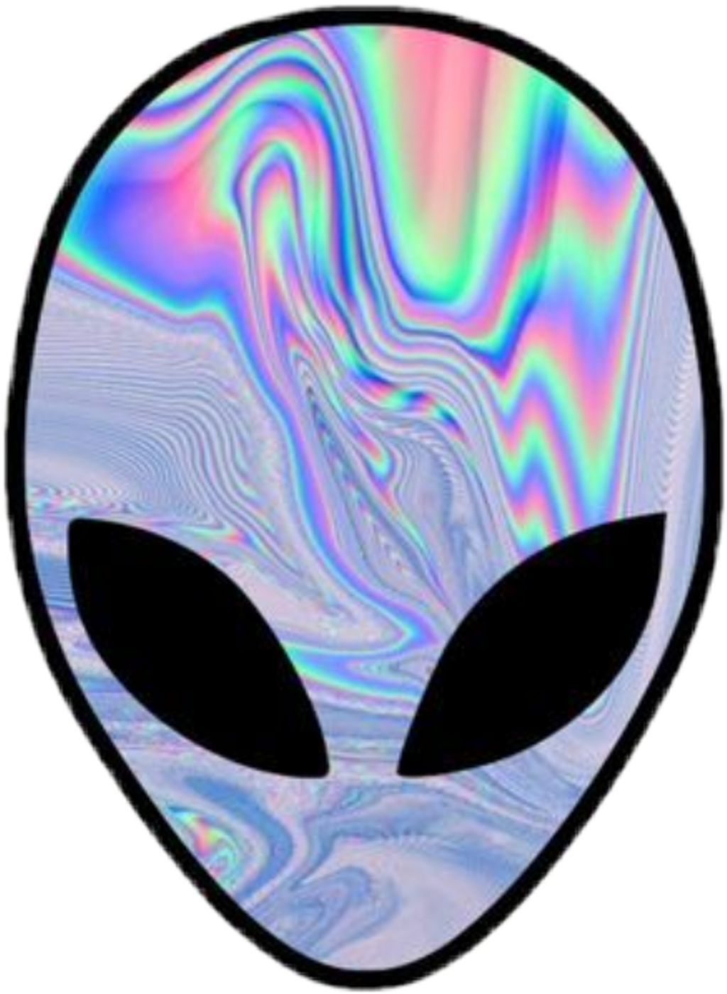 #alien #holo #hologram #silver #aesthetic #tumblr #sticker - Alien Holo (1024x1401)