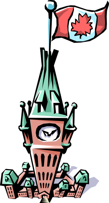 Vector Illustration Of Parliament Buildings And Peace - Parliament Buildings Cartoon Png (378x700)