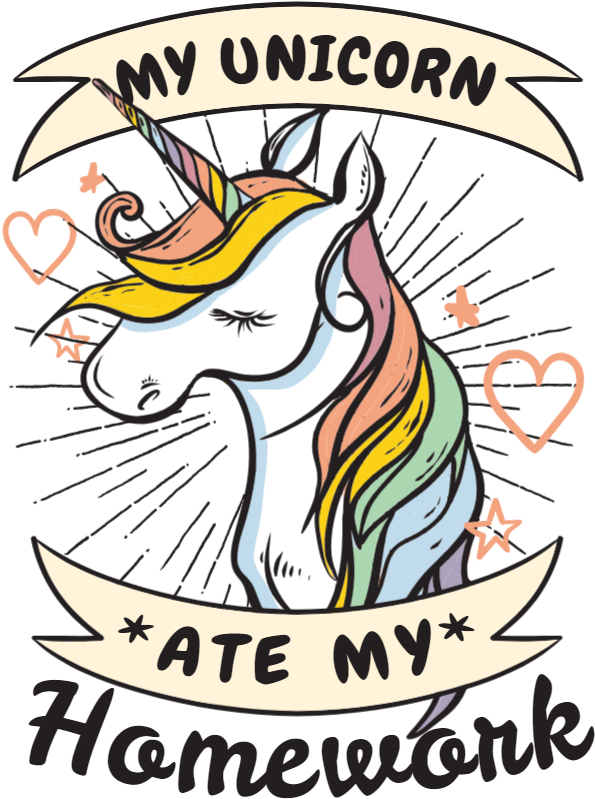 My Unicorn Ate My Homework - My Unicorn Ate My Homework Journal Notebook (600x827)
