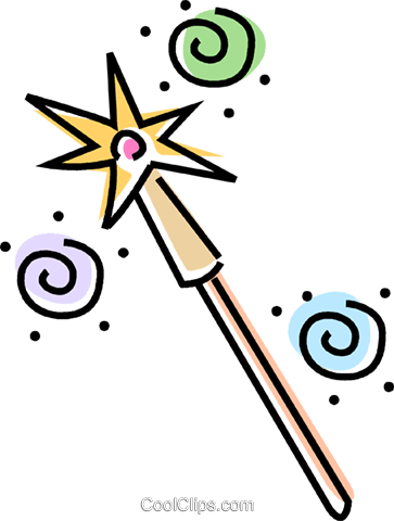 Magic Wand Royalty Free Vector Clip Art Illustration - Clip Art Princess Wand (363x480)