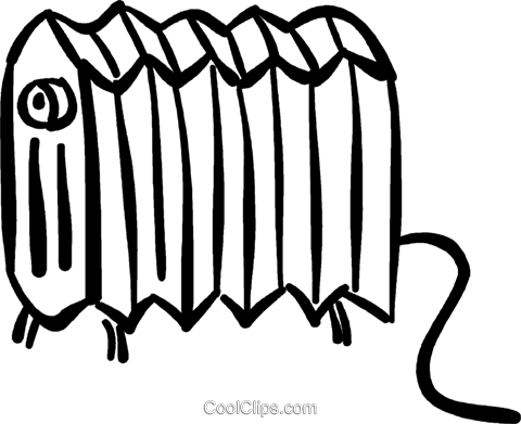 Elektrische Heizung Vektor Clipart Bild -vc037077 - Radiator Clipart (480x391)