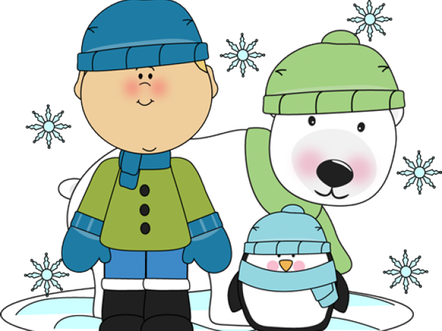 Gloves Clipart Snowy Clothes - Winter Polar Bear Clipart (640x480)