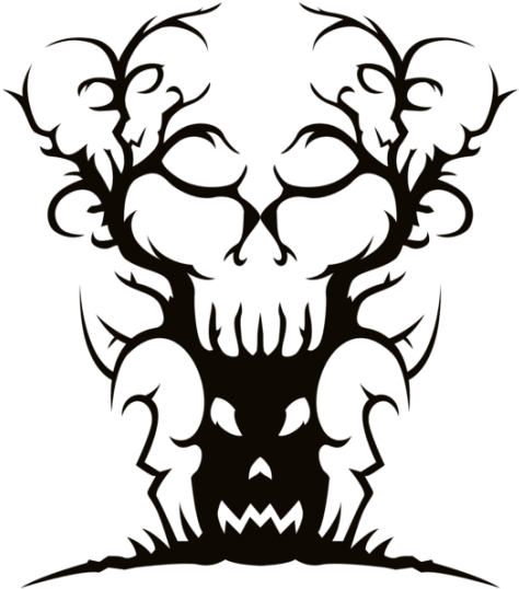 Free Png Scary Spooky Tree Png Images Transparent - Scary Trees Black And White (480x544)