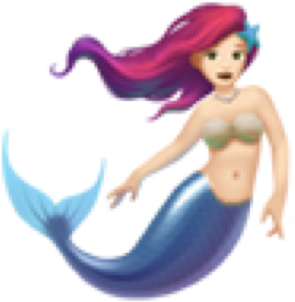 Mermaid Sticker - Mermaid Emoji (1024x1024)