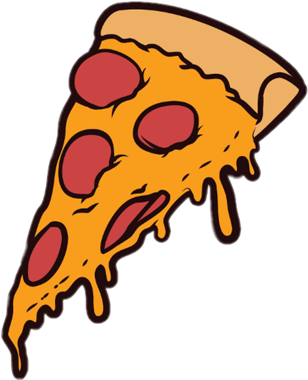 Emoji Sticker - Cartoon Pizza Slice Png (1024x1263)