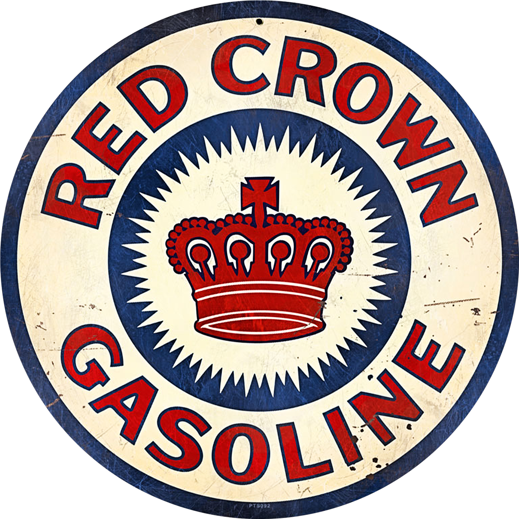 Vintage Red Crown Gasoline Sign - Emblem (1800x2400)