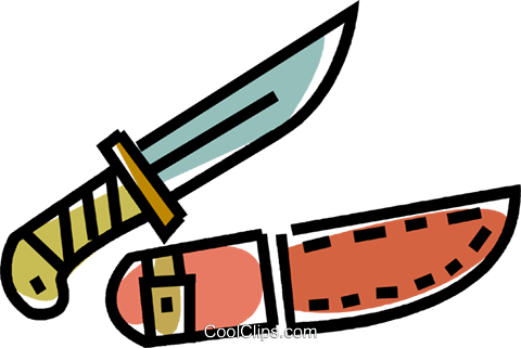 Hunting Knife Royalty Free Vector Clip Art Illustration - Hunting Knife Royalty Free Vector Clip Art Illustration (480x321)