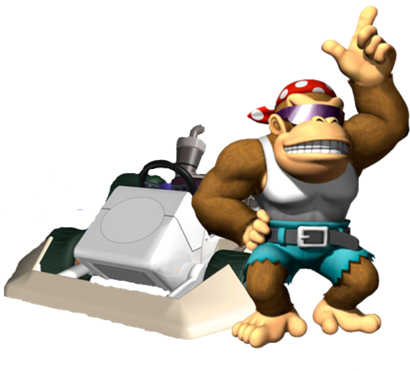 Banner Transparent Library Afro Clipart Funky - Funky Kong Mario Kart Wii (587x531)