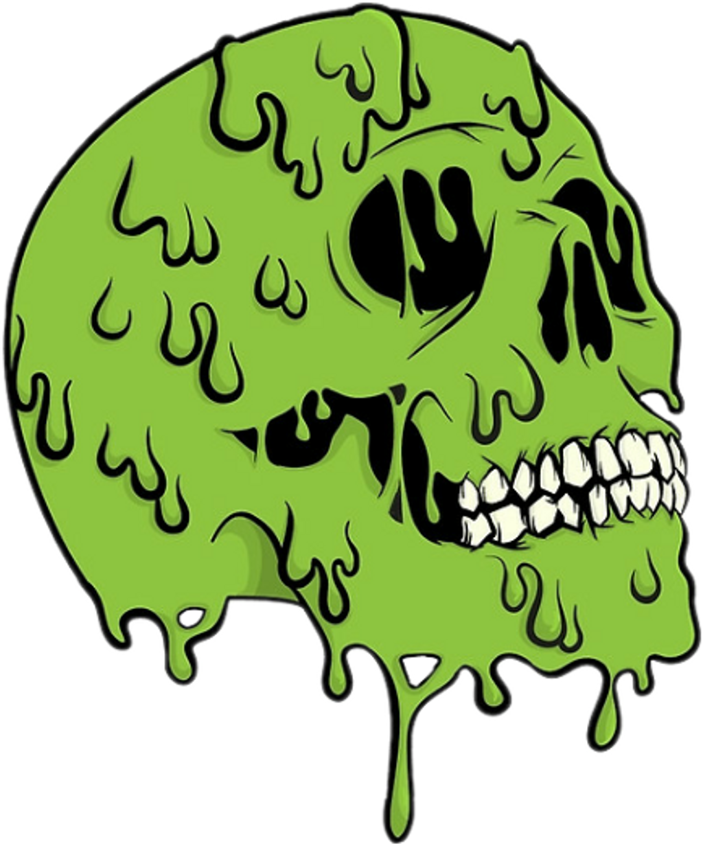 #skull #zombie #toxic #urban #cool #art #green #colors - Slime Skull (1024x1229)