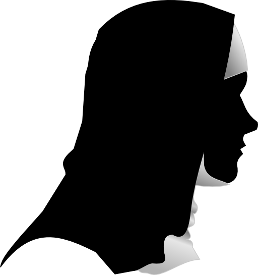 Catholic Nun Silhouette Profile Clipart - Catholic Nun Silhouette (512x545)