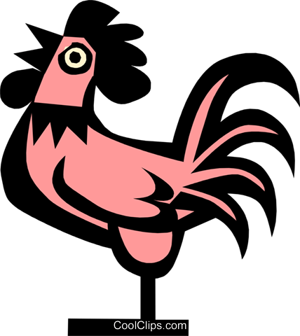 Cool Hen Royalty Free Vector Clip Art Illustration - Rooster (428x480)