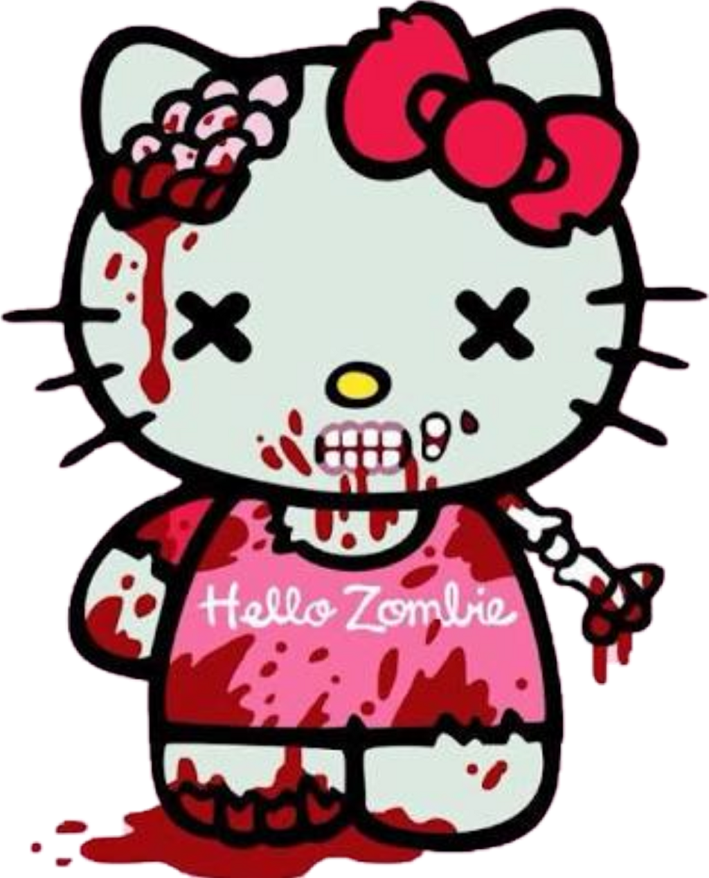 Zombie Clipart Hello Kitty - Hello Kitty Love You (1024x1269)