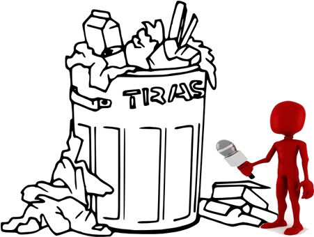 That Is, If Each Wasted Animal Managed To Trash Himself - Trash Can Clipart Black And White (463x360)