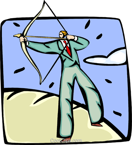 Business Concept, Archery Royalty Free Vector Clip - Cartoon (439x480)