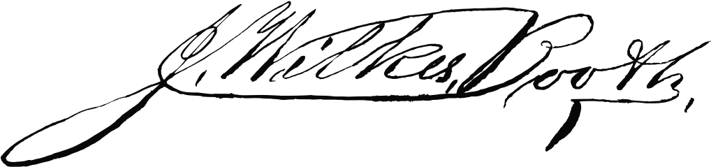 John Wilkes Booth Autograph - John W Booth Signature (1024x252)