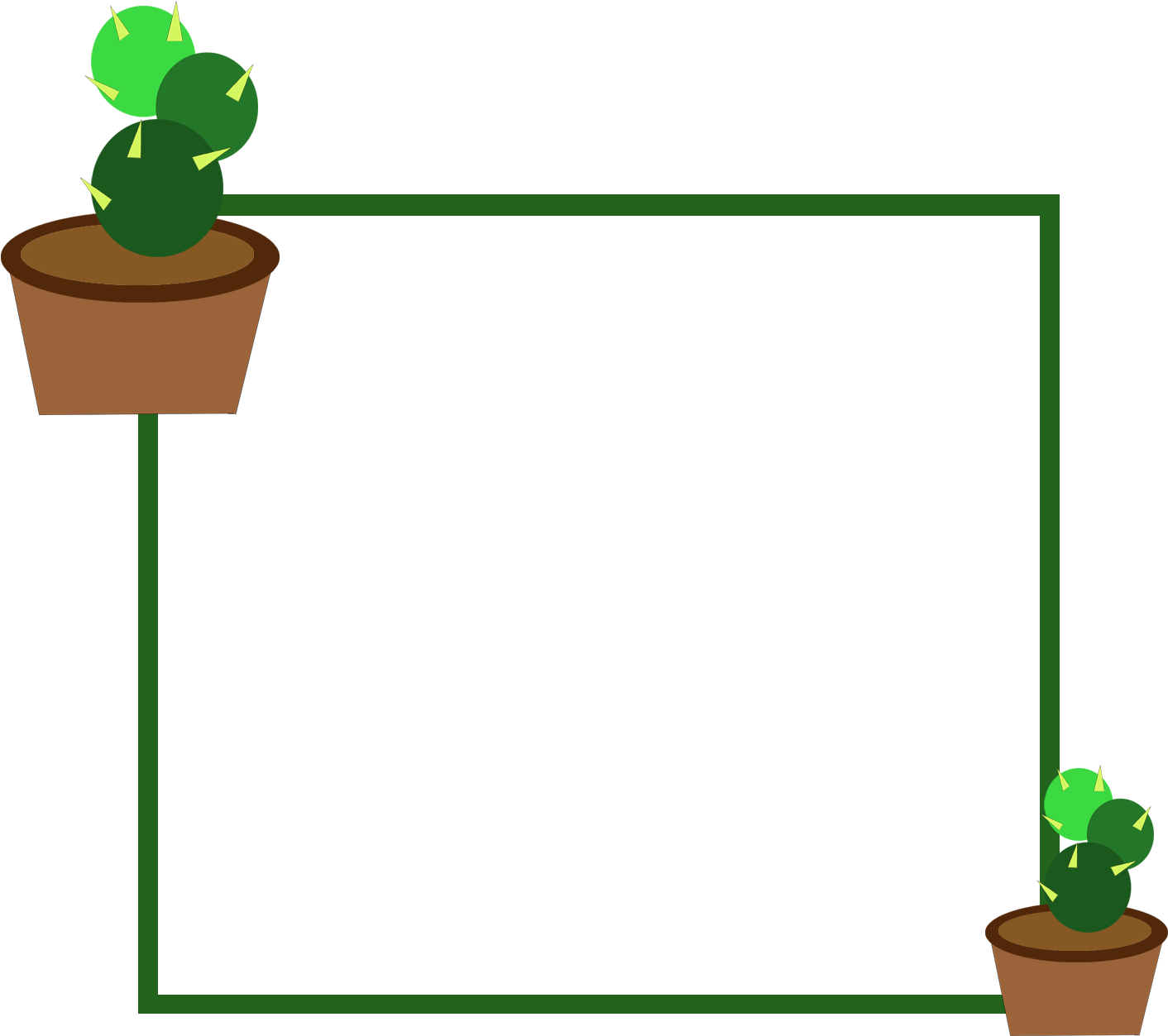 Cute Border Cactus Elements Image Png Clip Art And - Cartoon (2000x2000)