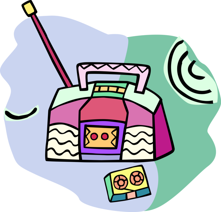 Vector Illustration Of Ghetto Blaster Stereo Sound - Vector Illustration Of Ghetto Blaster Stereo Sound (729x700)