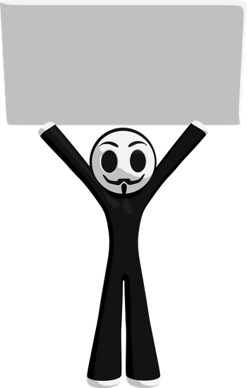 Little Anarchist Holding Up Sign - Little Anarchist Holding Up Sign (350x550)