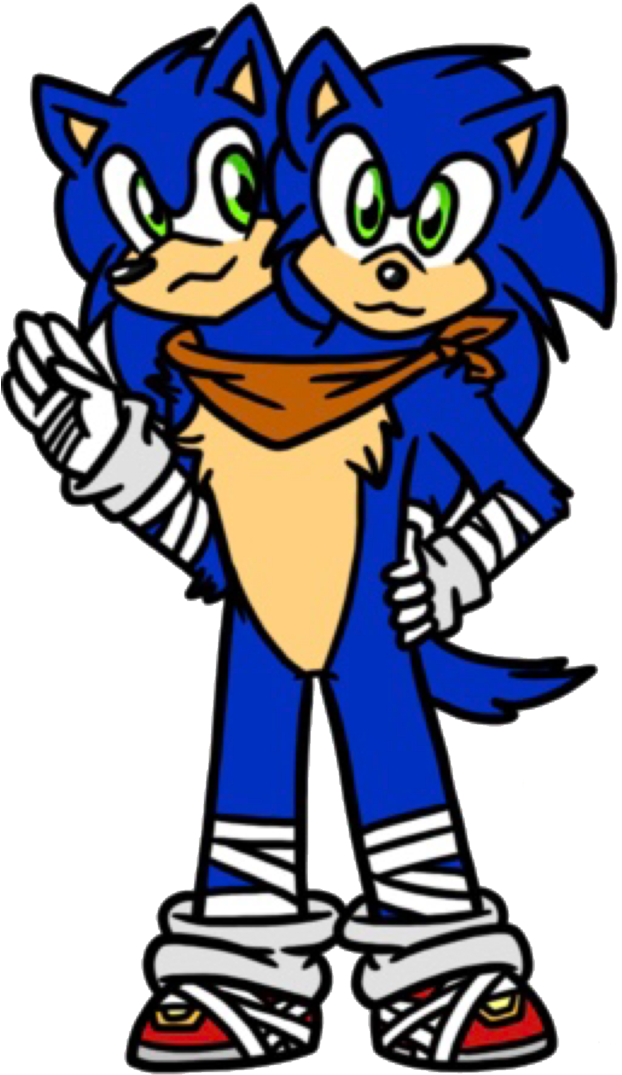 Injury Clipart Bumped Head - Two Headed Sonic (645x1237)