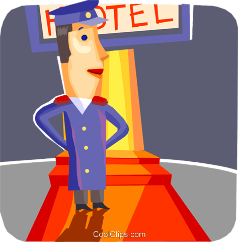Bellboys Bellhops And Bell Captains Royalty Free Vector - Cartoon (473x480)