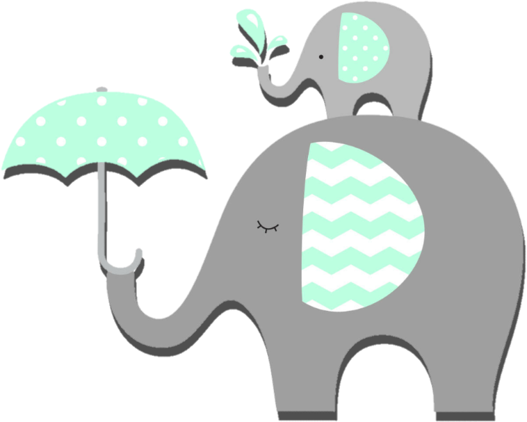 Baby Shower Elephant Clipart , Png Download - Portable Network Graphics (758x607)
