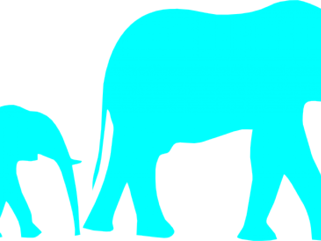 Mammal Clipart Mama Elephant - Baby Elephant Elephant Silhouette Png (640x480)