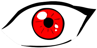 How To Fake Pink Eye - Ojos Rojos Anime Png (640x360)