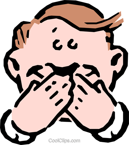 Speak No Evil Royalty Free Vector Clip Art Illustration - Nonverbal Communication (426x480)
