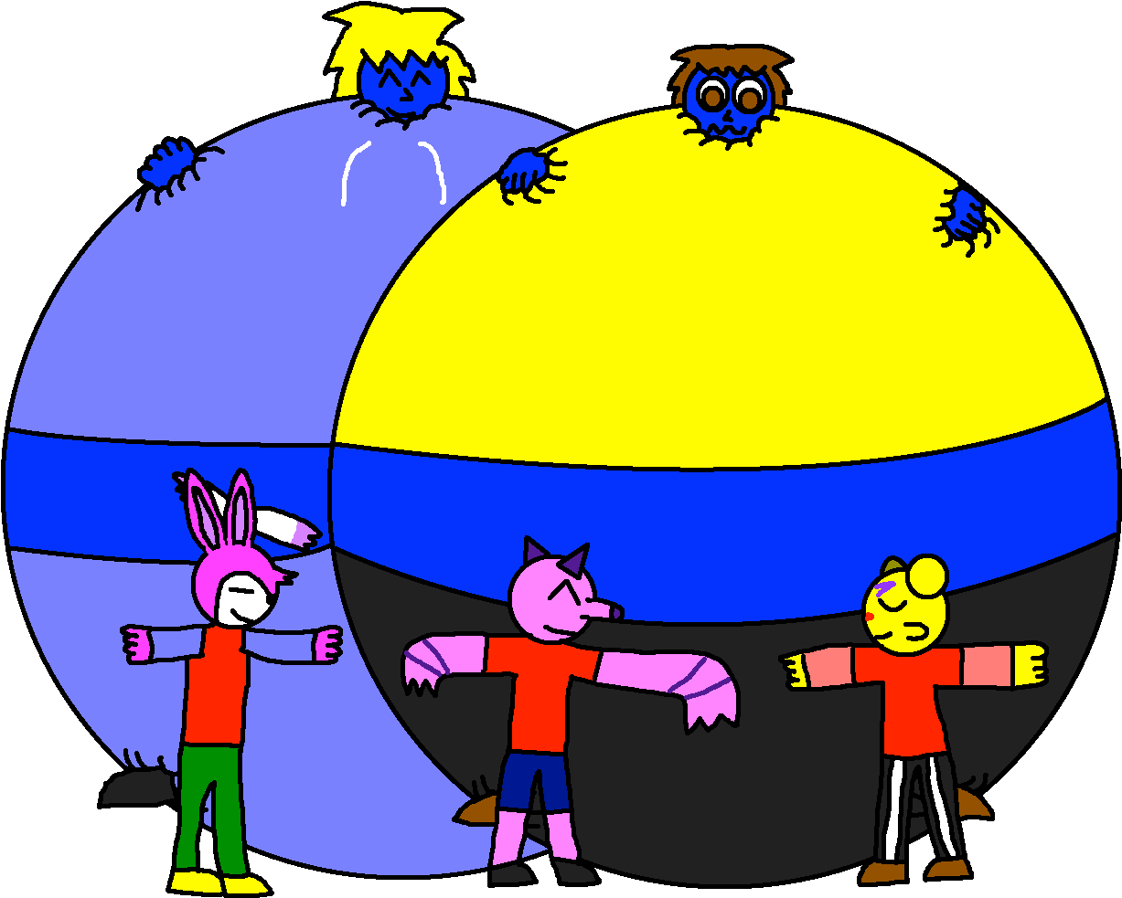 Blueberry Group Hug By Dankakathecat - Cartoon (1280x1024)