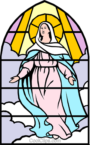 Blessed Assumption Royalty Free Vector Clip Art Illustration - Assumption Of Mary Clipart (299x480)