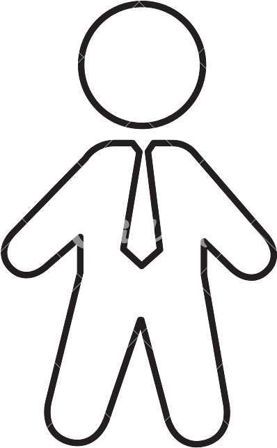 Stick People Business Man Outline - Line Art (800x800)
