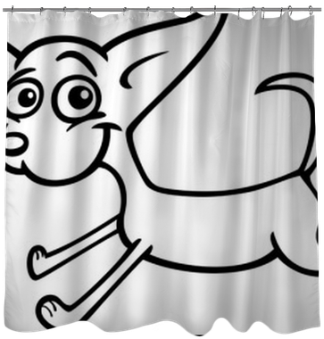 Running Chihuahua Cartoon For Coloring Shower Curtain - Running Chihuahua (400x400)